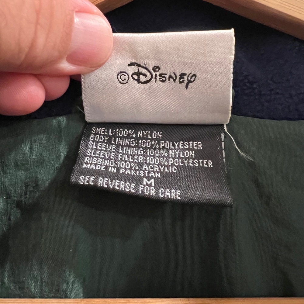 Walt Disney World Mickey Mouse Fleece Lined Bomber Jacket Green Mens Medium - Picture 5 of 12